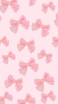 many pink bows on a white background