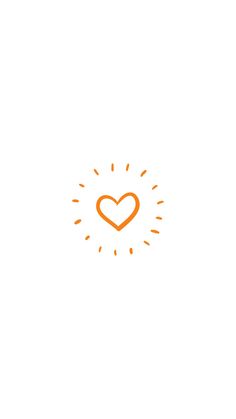 an orange heart on a white background