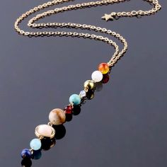 From Our New Jewelry Line "Space Odyssey"! Enjoy This Beautiful Necklace & Show Off Your Love For Space, Planets, & Science! Planets Are Lined In Order & Create A Unique Creative Fashion Statement. Features The Sun, Mercury, Venus, Earth, Mars, Jupiter, Saturn, Uranus, Neptune & Pluto. Fantastic Gift For Teachers, Science Lovers, & Space Enthusiasts! Originally $65- Offer Me! Last 1 925 Sterling Silver Or Gold-Plated 20” Necklace Length + 2” Extension 5.5” Planets' Length Uniquely Handmade Check Pearl Planet Necklace, Necklaces Planet, Solar System Necklace For Kids, Planet Jewelry Solar System, Planet Pendant, Mercury Venus Earth Mars, Planet Jewelry, Star Science, Saturn Necklace