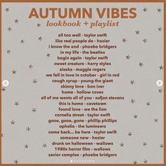 an autumn vibes poster with words and stars