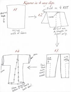 the instructions for how to sew an easy - fold shirt with sleeves and cuffs