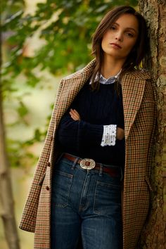 Tartan Blazer Outfit Women, Ralph Lauren Looks Women, Ralph Lauren Inspired Outfits, Ralph Lauren Winter Outfits, Mode Style Anglais, Ralph Lauren Tartan, Ralph Lauren Winter, Countryside Fashion