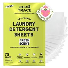 the laundry deter sheets have been folded on top of each other and are ready to be used