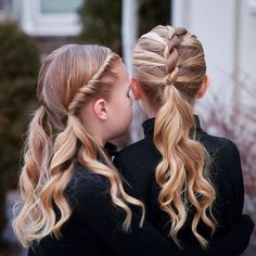 Updo For Girls Kids, Lily Hairstyle, 2 Braided Pigtails, Clementine Hair, Matilda Hair, Fun And Easy Hairstyles, Picture Day Hairstyles For Kids, Picture Day Hairstyles, Aurora Hair