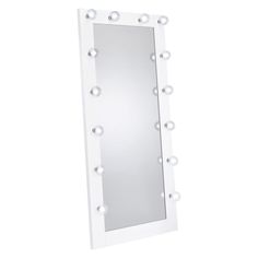 FLOOR MIRROR, WHT HIGH GLOSS, 32.00 X 5.50 X 71.00"H Floor Mirror With Lights, Beauty Room Vanity, Full Length Floor Mirror, White Wall Mirrors, Full Body Mirror, Big Mirror, Mirror With Led Lights, Body Mirror, Metal Floor