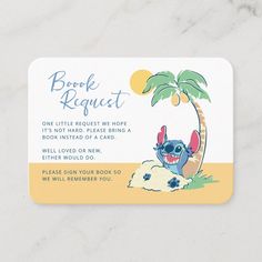 a card with an image of stitchy from the disney movie, befok request