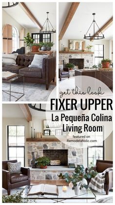 the living room is clean and ready to be used as a fixer upper la pequeria collina living room