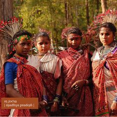 Madhya Pradesh has so much to offer apart from a deeply rooted heritage. The state is also known for a strong tribal culture with 46 recognized Scheduled Tribes. Madhya Pradesh ranks highest with its large population of indigenous people including tribes like the Gond, Bhil, Baiga, Korku, Bhadia, Kaul, Malto and Sahariya. A number of these tribal communities occupy the slopes of the region's mountains, bounded by the Narmada and Godavari rivers. #theindiacrafthouse #madhyapradesh #travellocal Madhya Pradesh Traditional Dress, Indian People, India Culture, Indigenous Culture, Madhya Pradesh, Cultural Diversity, People Dress