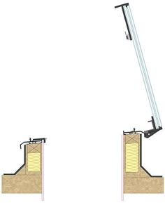 a drawing of a crane lifting something over the top of a ramp to reach it's height