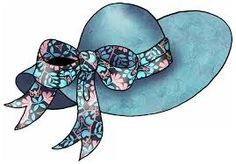 a blue hat with a bow tied around it