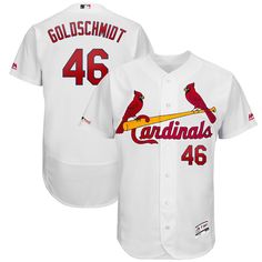 Men's St. Louis Cardinals Paul Goldschmidt Majestic White Home Authentic Collection Flex Base Player Jersey