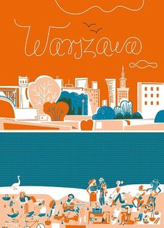 an orange and blue poster with the words terrazzoa in spanish on it's side