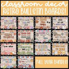 the classroom decor retro bulletin board is shown