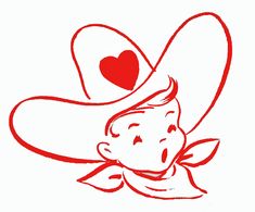 a drawing of a child with a heart on it's hat and bow tie