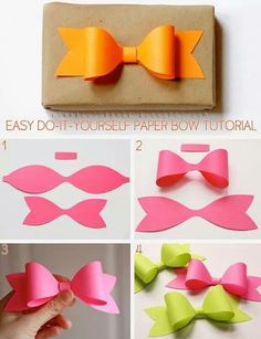 how to make paper bows with origami - step by step instructions for kids