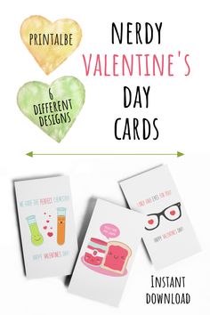 DIY Printable Instant Download Valentine Cards for kids Flat Portrait, Nerdy Valentines, Printable Valentine Cards, Printable Valentine, Valentine Cards, Kid Crafts, Valentines For Kids, Valentines Cards