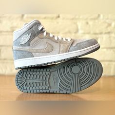 Nike Women's Air Jordan 1 Mid Se Particle Grey College Grey Do7139 002 Size 10.5 / Men Size 9 Air Jordan 1 Mid Se, Womens Air Jordans, Air Jordan 1 Mid, Jordan 1 Mid, Air Jordan 1, Jordan 1, Air Jordan, Nike Shoes, Nike Women