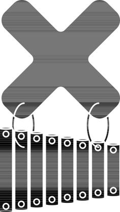 Letter X For Xylophone Icon In black and white Color. X For Xylophone, Letter X, Black And White Color, Black And White Colour, White Color, White Black