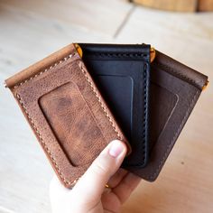 Bar Clip Leather Wallet Leather Gift Ideas, Full Grain Leather Wallet, Cash Holder, Minimal Wallet, Leather Workshop, Leather Company