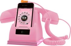 an ice cream phone is shown in pink