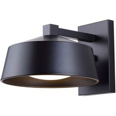 a black wall light with an oval shade