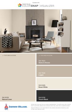 the color scheme for this living room is beige and gray, while the other colors are blue