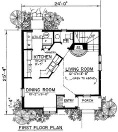 the first floor plan for a small house