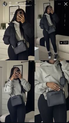 Quick Winter Outfits, Cute Comfy Baddie Outfits, Track Pants Outfit Black Women, Chill Winter Outfit Black Women, Airport Outfits Black Women, Airport Fits Aesthetic, Casual Baddie Fits, Casual Weekend Outfits For Women, Winter Casual Outfits For Women