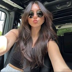 Long Hairstyles Long Layers, King Curtain Bangs, Partial Bangs Long Hair, Medium Length Haircut For Thick Hair Middle Part, Dark Brown Haircut Ideas, Long Hair With Layers Round Face, Sara Carrolli Hair, Later Haircut, Lairs Haircut