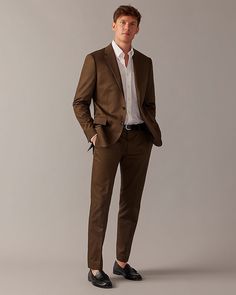 Brown Suit Wedding, Men Suit Outfit, Formals For Men, Mens Casual Suits, Fall Suit