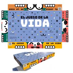 an image of a box with the words vida written on it and two different colors