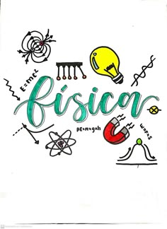 the word bisicar is surrounded by doodles and other things that are drawn on paper