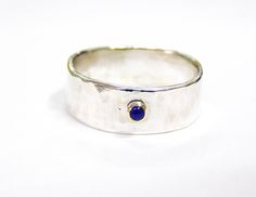 Silver sterling ring with Lovely Lapis in 14k gold bezel . MADE TO ORDER IN ANY SIZE Lapis size: 2mm width silver ring is 6mm Silver Bezel Ring, Fine Jewelry Sapphire Ring With Smooth Bezel, Fine Jewelry Sapphire Ring With Smooth Bezel For Gift, Silver Clay Ring, Solitaire Opal Ring, Dainty Silver Rings, Gemstone Gold Ring, Cool Rings For Men, Dainty Gold Ring