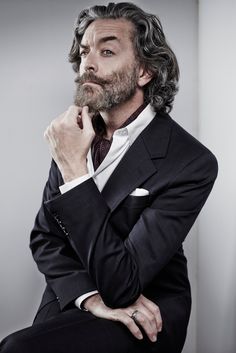 Timothy Omundson, A Man In A Suit, Man In A Suit, Kids Theater, Old School Style, Moustaches, Beauty Quotes, Hair And Beard Styles, Beard Styles