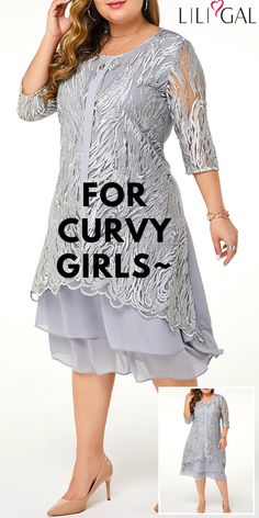 Classy Holiday Dress, Dress For Curvy Women, Holiday Dresses Classy, Mother Of Bride Outfits, Quarter Sleeve Dress, Three Quarter Sleeve Dresses, Dresses Classy