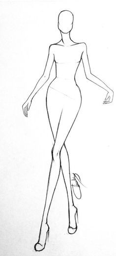 a drawing of a woman in high heels