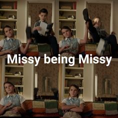 a collage of photos with the caption missy being missy written on them