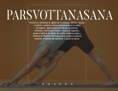 a man is doing yoga in front of an advertisement for parsvottanasana