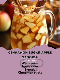 the recipe for cinnamon sugar apple sangria