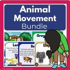 an animal movement bundle with pictures and text