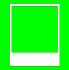 a white square frame on a green background