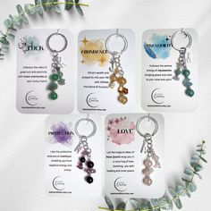 Elevate your accessories game with this stunning keychains featuring Green Aventurine, Citrine, Aquamarine, Amethyst, and Rose Quartz. Personalised with your own initial. Perfect for your phone, bag, or keys, each piece is crafted with love and attention to detail. 🌟 Benefits of these beautiful crystals: 🍀 Green Aventurine: Luck & Prosperity ☀️ Citrine: Positivity & Abundance 🌊 Aquamarine: Calm & Stress Relief 🔮 Amethyst: Protection & Spiritual Growth 💕 Rose Quartz: Love & Emotional Healing Adjustable Spiritual Charms For Gifts, Crystal Phone Charm, Green Keychain Charms, Amethyst Keychain, Birthstone Keychain, Crystal Jewelry Diy, Crystal Keychain, Keychain Design, Diy Crystals