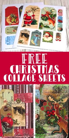 free christmas collage sheets with text overlay