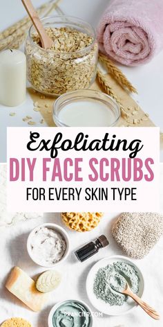 Diy Skin Exfoliator Face, Diy Face Scrub For Sensitive Skin, Diy Facial Exfoliating Scrub, Exfoliating Face Scrub Diy, Diy Face Scrubs, Remedies For Oily Skin, Natural Skin Exfoliator, Homemade Scrubs