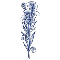 a drawing of some flowers on a white background