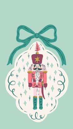 an illustration of a nutcracker with a bow on it's head