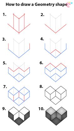 how to draw a geometric shape in three easy steps step by step instructions for kids