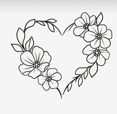 a heart shape with flowers on it