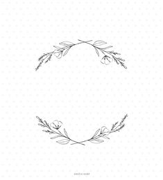 a hand drawn wreath frame with flowers and leaves