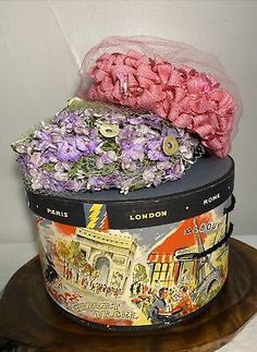 Vintage Pillbox Hat & Biancalani Hat Box Lot 1940-1950s Easter Derby Union Made | eBay